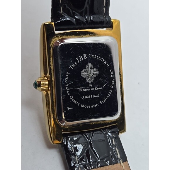 Camrose And Kross JBK Jackie Kennedy Gold Tone Crystal Tank Watch New Battery - Picture 11 of 11
